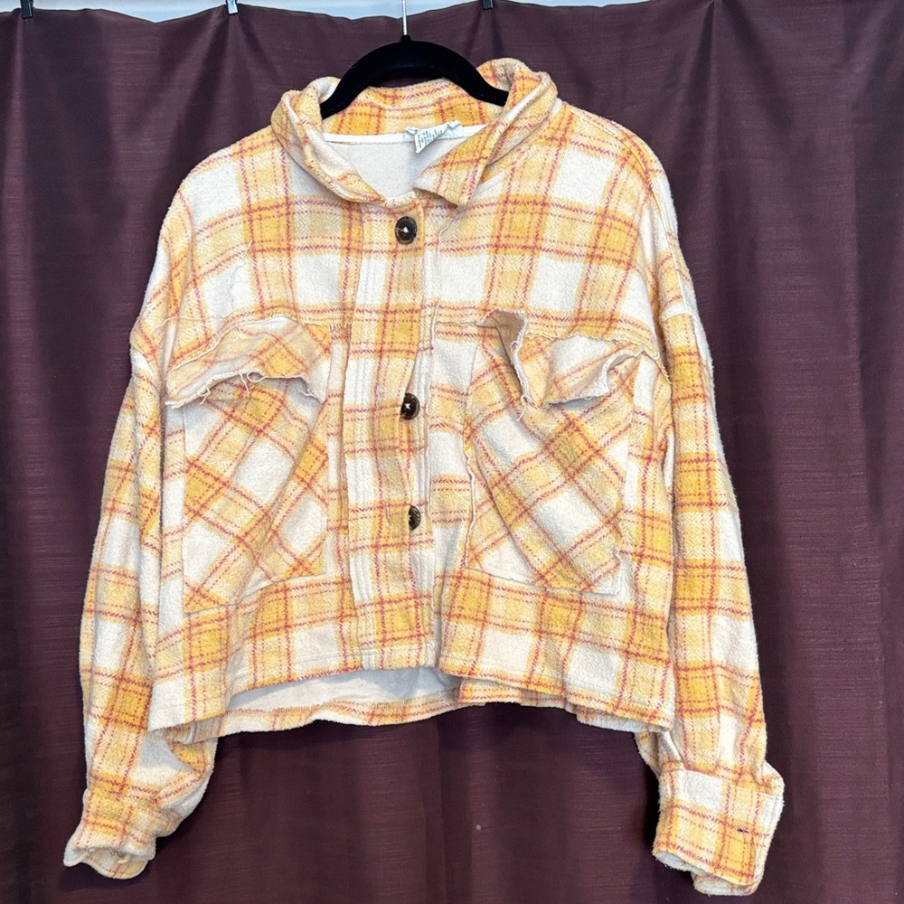 For The Republic Cream and Orange Plaid